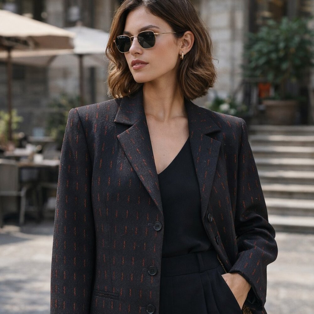 Vintage  NYC Boutique Wool Blazer | 80s 90s Power Jacket | Made in USA